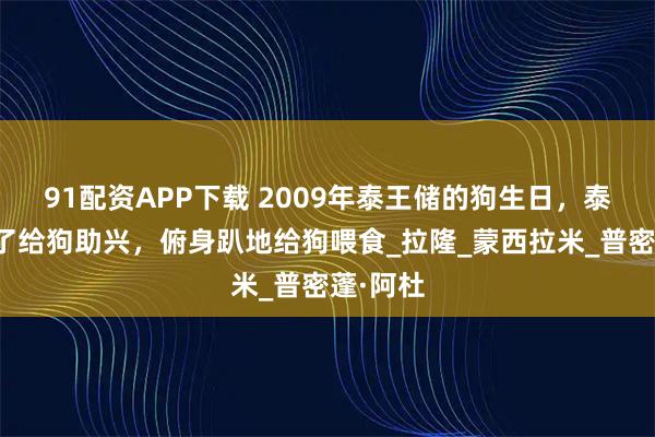 91配资APP下载 2009年泰王储的狗生日，泰王妃为了给狗助兴，俯身趴地给狗喂食_拉隆_蒙西拉米_普密蓬·阿杜