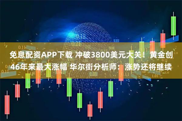 免息配资APP下载 冲破3800美元大关!黄金创46年来最大涨幅 华尔街分析师:涨势还将继续
