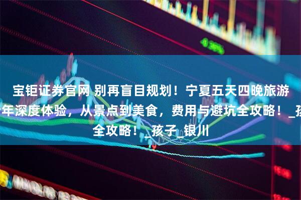 宝钜证券官网 别再盲目规划！宁夏五天四晚旅游，带中老年深度体验，从景点到美食，费用与避坑全攻略！_孩子_银川