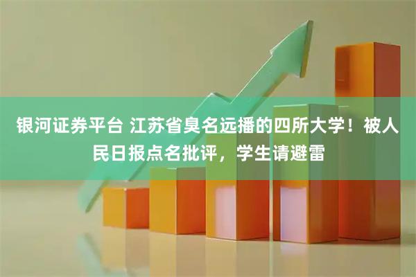 银河证券平台 江苏省臭名远播的四所大学！被人民日报点名批评，学生请避雷